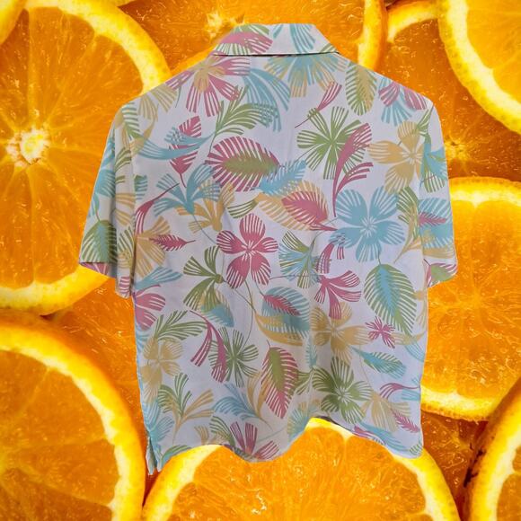 Alfred Dunner Petite Button Up Hawaiian Style Blouse Size 12P - Picture 5 of 5